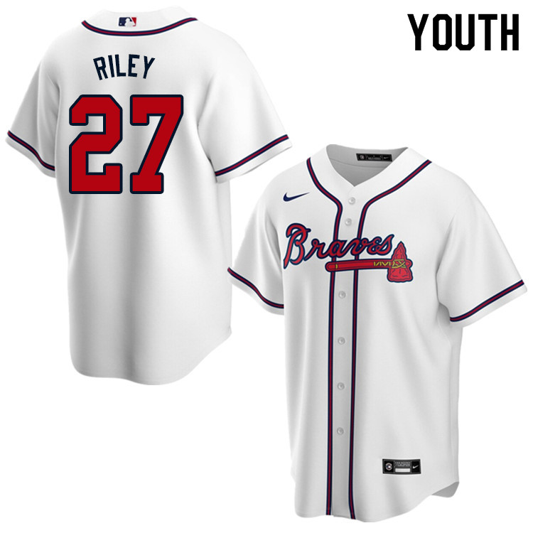 Nike Youth #27 Austin Riley Atlanta Braves Baseball Jerseys Sale-White